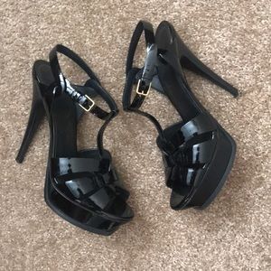 Saint Laurent Tribute Patent Platform Sandal